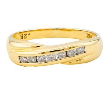 18ct gold Diamond 0.25cts half eternity Ring size P